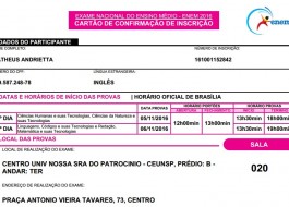 Inep disponibiliza Cartão de Confirmação de Inscrição do Enem 2020